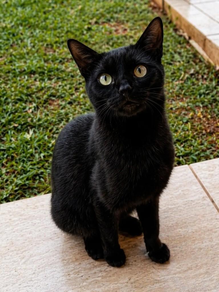 Preto, gato de porte pequeno para adoção em Chapecó - SC