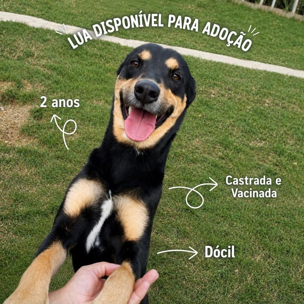 Lua, cadela de porte médio para adoção em Vinhedo - SP